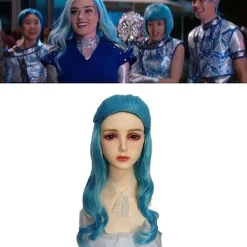 Zombie 3 Addison Peruk Barn Vuxen Unisex Blå Lockigt Hår Peruker Maskerad Rekvisita Fest><noscript><img width=