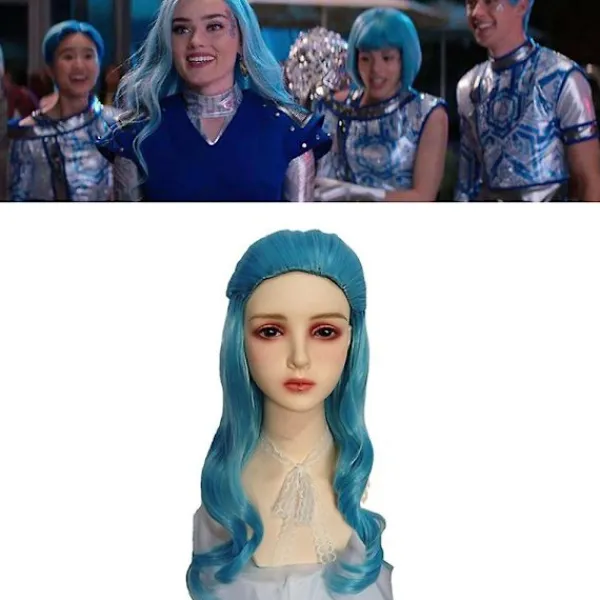 Zombie 3 Addison Peruk Barn Vuxen Unisex Blå Lockigt Hår Peruker Maskerad Rekvisita Fest> Peruker